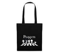 Spreadshirt Peanuts The Peanuts Abbey Road Tote Bag, One Size, black