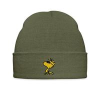 Spreadshirt Peanuts Woodstock Sunglasses Embroidery Winter Hat, One Size, Olive Green