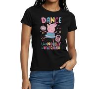 Spreadshirt Peppa Pig Dancing Queen Women's T-Shirt, S, Black