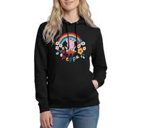 Spreadshirt Peppa Pig Rainbow Women's Hoodie, L, black
