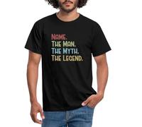 Spreadshirt Personalisable Gift for Fathers Your Name Man Myth Legend Men's T-Shirt, XXL, Black
