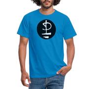 Spreadshirt Pink Floyd Black and White Logo Men's T-Shirt, L, Royal Blue