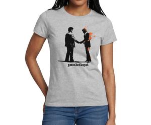 Spreadshirt Pink Floyd Wish You were Here Abstract Artwork Women's T-Shirt, L, Heather Grey