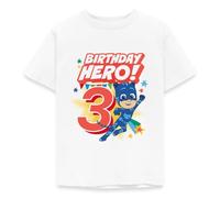 Spreadshirt PJ Masks Catboy 3rd Birthday Hero Kids' T-Shirt, 98/104 (3-4 Years), White