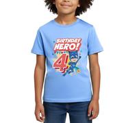 Spreadshirt PJ Masks Catboy 4th Birthday Hero Kids' T-Shirt Sky Blue