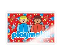 Spreadshirt Playmobil Logo and Classic Figures Sticker, 10 x 10 cm, Transparent Glossy