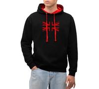 Spreadshirt Poppy Day Union Jack Unisex Contrast Hoodie Black/Red