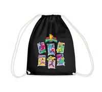 Spreadshirt Power Rangers Retro Style All Rangers Drawstring Bag, One Size, Black