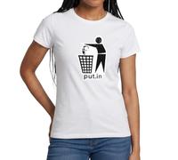 Spreadshirt Put in The Bin. Support Ukraine Women's T-Shirt, XXL, White