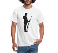 Spreadshirt Remembrance Day Soldier WW1 Poppy Men's T-Shirt, L, White