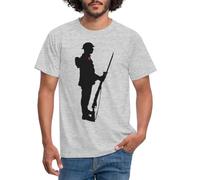 Spreadshirt Remembrance Day Soldier WW1 Poppy Men's T-Shirt, XXL, Heather Grey