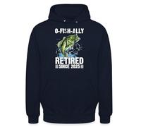 Spreadshirt Retirement Quote OFishAlly Retired 2025 Unisex Hoodie, 3XL, navy