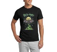 Spreadshirt Rick and Morty Spaceship Illustration Men's T-Shirt, S, Black