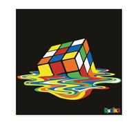 Spreadshirt Rubik's Melting Cube Poster 16" x 16" (40x40 cm), One Size, white