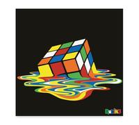 Spreadshirt Rubik's Melting Cube Poster 24" x 24" (60x60 cm), One Size, white