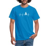 Spreadshirt Sail Boat Heartbeat Sailing Men's T-Shirt, XL, Royal Blue
