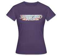 Spreadshirt Saturday Night Fever Logo with Lightning Bolts Women's T-Shirt, L, Dark Purple