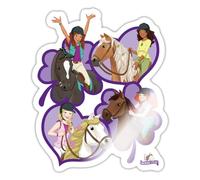 Spreadshirt Schleich Horse Club Sofia Lisa Hannah Sarah Hearts Sticker Size S (10 x 10 cm), 10 x 10 cm, White Glossy