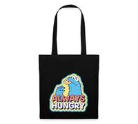 Spreadshirt Sesame Street Cookie Monster Design Always Hungry Tote Bag, One Size, black