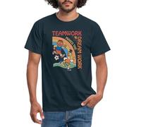 Spreadshirt Sesame Street Design Teamwork with Ernie and Bert Men's T-Shirt, L, Navy