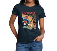 Spreadshirt Sesame Street Design Teamwork with Ernie and Bert Women's T-Shirt, M, Navy