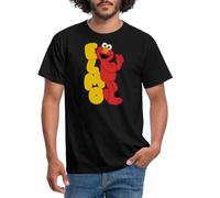 Spreadshirt Sesame Street Elmo is Happy Men's T-Shirt, 3XL, Black
