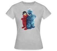 Spreadshirt Sesame Street Gangster Pose Cookie Monster Elmo Women's T-Shirt, S, Heather Grey