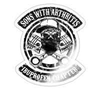 Spreadshirt Sons of Arthrose no, Arthritis... Sticker, 10 x 10 cm, White Glossy