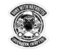 Spreadshirt Sons of Arthrose no, Arthritis... Sticker, 10 x 10 cm, White Matte