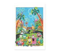 Spreadshirt Spongebob Squarepants Bikini Bottom By Mackey Poster 16" x 24" (40x60 cm), One Size, white