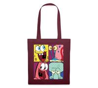 Spreadshirt SpongeBob SquarePants, Gary, Patrick and Squidward Tote Bag, One Size, burgundy