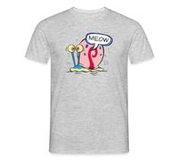 Spreadshirt Spongebob Squarepants Gary The Snail Meow Men’s T-Shirt, M, Heather Grey