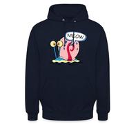 Spreadshirt SpongeBob SquarePants Gary The Snail Meow Unisex Hoodie, 4XL, navy