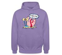 Spreadshirt SpongeBob SquarePants Gary The Snail Meow Unisex Hoodie, L, lavender