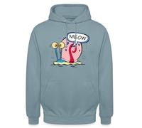 Spreadshirt SpongeBob SquarePants Gary The Snail Meow Unisex Hoodie, XL, stonewash blue