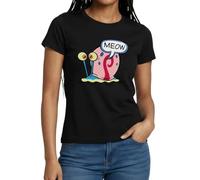 Spreadshirt Spongebob Squarepants Gary The Snail Meow Women's T-Shirt Black