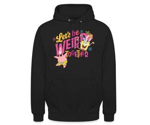 Spreadshirt SpongeBob SquarePants Let's Be Weird Together Unisex Hoodie, XL, black