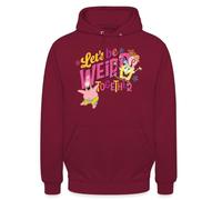 Spreadshirt SpongeBob SquarePants Let's Be Weird Together Unisex Hoodie, XL, bordeaux