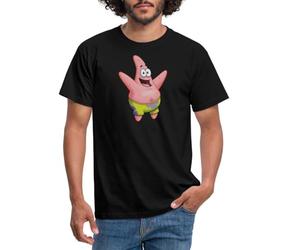 Spreadshirt Spongebob Squarepants Patrick Star Design Men's T-Shirt, XXL, Black