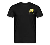 Spreadshirt Spongebob Squarepants Pocket Spongebob Men's T-Shirt, L, Black