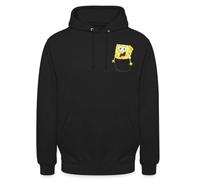 Spreadshirt SpongeBob SquarePants Pocket SpongeBob Unisex Hoodie, L, black