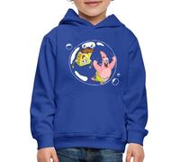 Spreadshirt Spongebob Squarepants With Patrick In A Bubble Kids/Teenager Premium Organic Hoodie, 110/116 (4 Years), royal blue
