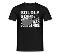 Spreadshirt Star Trek Discovery Boldly Go Men’s T-Shirt, XL, Black