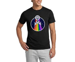 Spreadshirt Star Trek Discovery Gay Pride Rainbow Emblem Men's T-Shirt, XL, Black