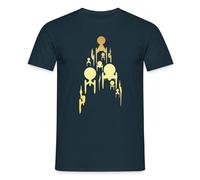 Spreadshirt Star Trek Discovery Gold Spaceships in Flight Design Men’s T-Shirt, M, Navy