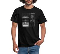 Spreadshirt Star Trek Discovery Starship Blueprints Men's T-Shirt, XXL, Black