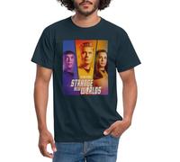 Spreadshirt Star Trek Strange New World Spock, Pike and UNA Officially Licensed Men's T-Shirt, XL, Navy