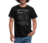 Spreadshirt Star Trek The Next Generation NCC-1701-D Blueprint Men's T-Shirt, M, Black