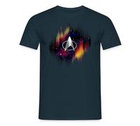 Spreadshirt Star Trek The Next Generation Silver Delta Shield Men’s T-Shirt, XXL, Navy