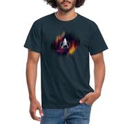 Spreadshirt Star Trek The Next Generation Silver Delta Shield Men's T-Shirt, L, Navy